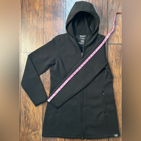L.L. Bean Women's Small Petite Sweater Fleece Coat Classic Black ItemID 503354 - Picture 10 of 13